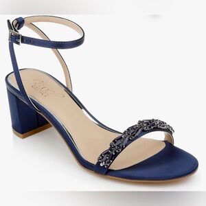 S28.  Jewel Badgley Mischka Danni Low Block Heel Sandal